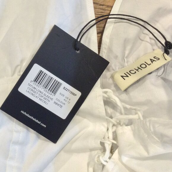 NWT NICHOLAS Tatum Long Sleeve Corset Top SZ 8 - Picture 12 of 13